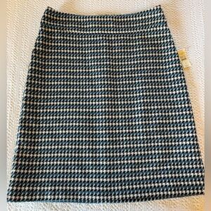 NWT Talbots Black and White Houndstooth Mini Skirt size 6